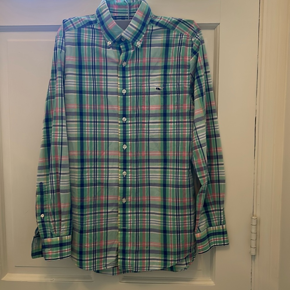 Vineyard Vines plaid oxford size small